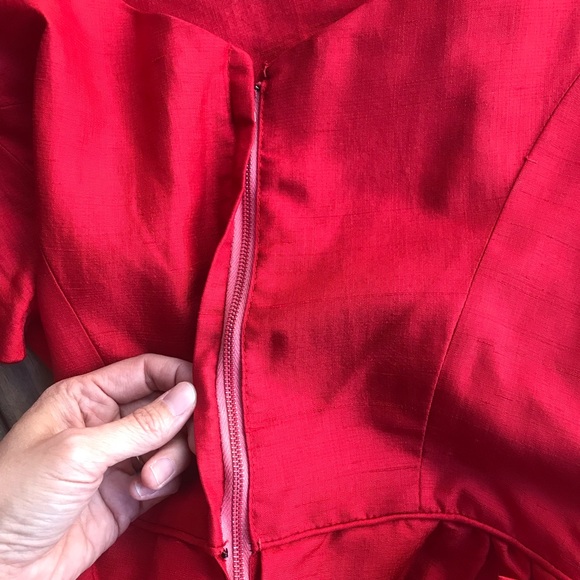 SOLD 1950s red wiggle dress pinup girl pencil - Picture 6 of 9